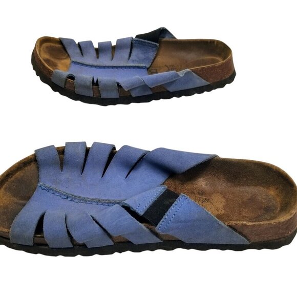Betula Blue Slip On Slide Leather Sandals 37 Womens Size 6 - Picture 4 of 9